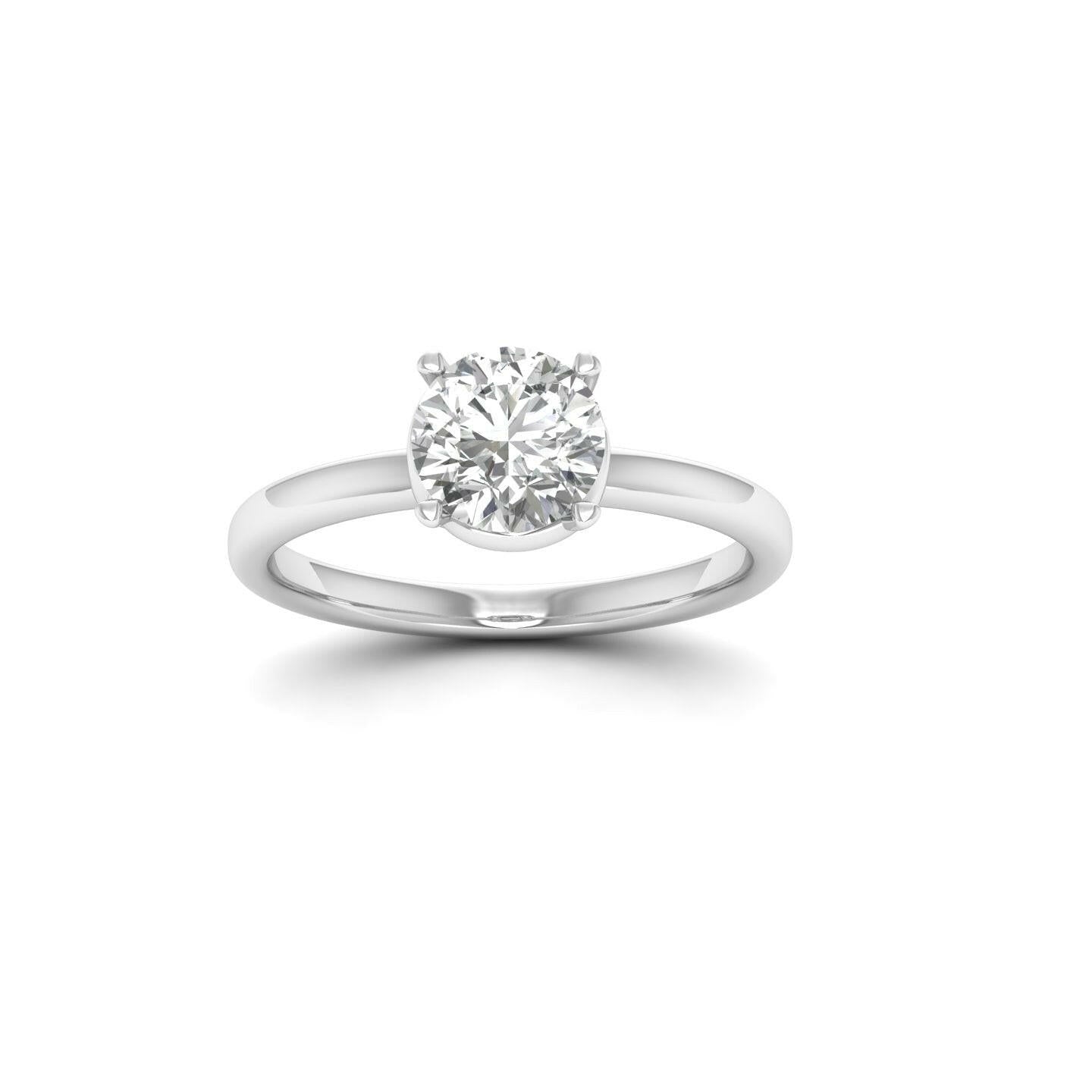 White Gold Studded 1 CARAT Lab Grown Diamond Ring-F Color VS1 Clarity.